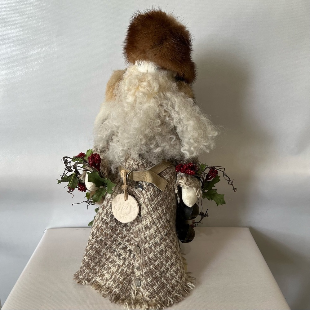 Vintage Handmade Santa Rabbit Fur Old World Folk Art